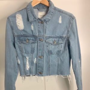 ❗️2 for 10❗️Cropped Distressed Jean Jacket MM